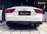 Audi A7 (fits base model, does not fit s-line) C7 2012 2013 2014 2015 with Aftermarket Parts - Rear Diffuser Pre-preg Carbon Fiber from Karbel Carbon